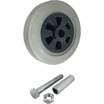 Pojezdové kolečko Pryžové kolo s plastovým diskem a montážní sestavou 160 mm