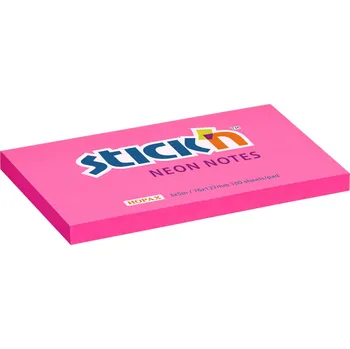 Samolepící bloček Samolepicí bloček Stick'n by Hopax - 76 x 127 mm, neonově růžový, 100