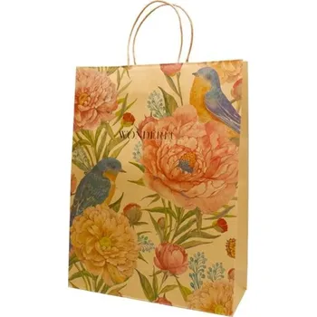 Dárková taška Dárková taška - 32 x 42 cm, hnědé se vzorem, 1 ks