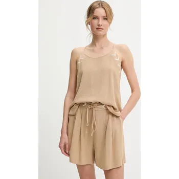 Dámská halenka Halenka a šortky se lnem Answear.LAB AG1995.1993.hlk béžová 80X, vel. M/L