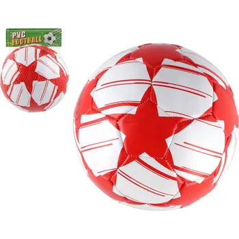 plyšák Míč fotbalový nafouknutý šitý 23cm červenobílý v síťce