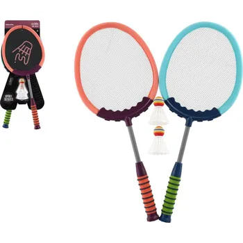plyšák Sada badminton 2 pálky plast/látka 60cm 2 ks míček/košíček na kartě
