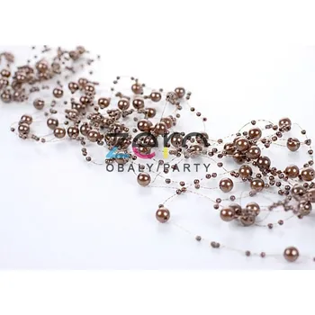 Konfeta Girlanda z perel 5 ks x 130 cm - čokoládová