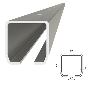 Stavební profil KOVIAN, s.r.o. C profil PICOLLO 69 x 69 x 4 x 6000mm s otvory, pozinkovaný