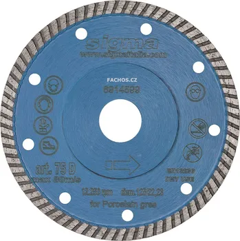 Řezný kotouč Sigma 75 - turbo řezný kotouč na dlažbu Průměr: 125mm
