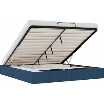 Postel Rám postele s úložným prostorem, otoman, modrá, 203 x 160 x 23,5 cm