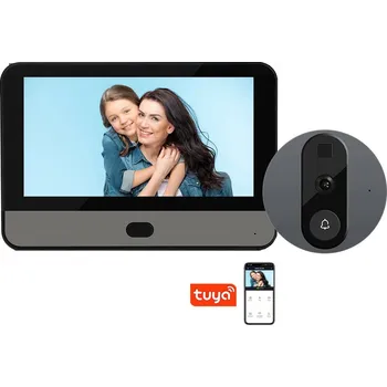IP kamera Tuya Wi-Fi digitální dveřní kukátko s kamerou a displejem