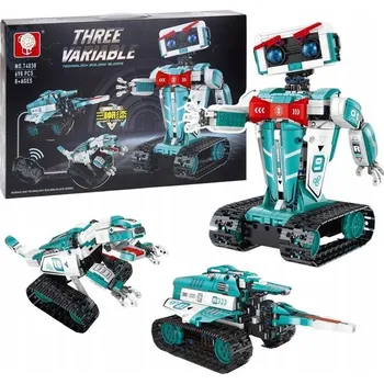 ostatní stavebnice KONSTRUKČNÍ STAVEBNICE RC ŘÍZENÝ ROBOT 3V1 DINOSAURUS NÁDRŽ 698 DÍLŮ