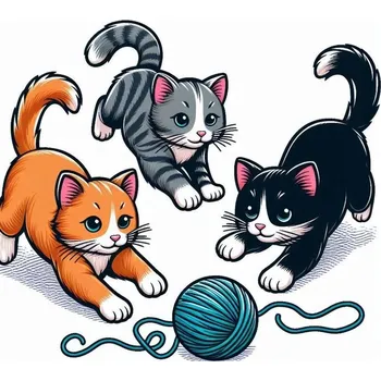 Fototapeta Nažehlovačka Termo Aplikace Nálepka na Oblečení KOČKA KOTĚ KLUBÍČKO VLNY