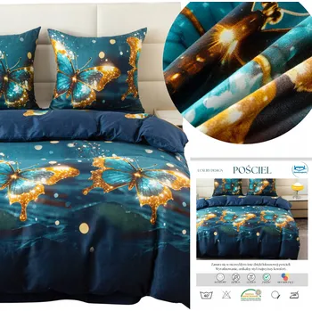 Povlečení Sada povlečení 160x200 přikrývka + 2x povlak na polštář 70x80 BAVLNA květiny