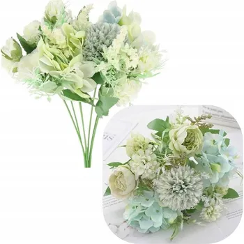 umělá květina KYTICE KYTICE UMĚLÝCH KVĚTIN PRO ARANŽMÁ ZELENÁ, CHRYZANTÉMA RŮŽE