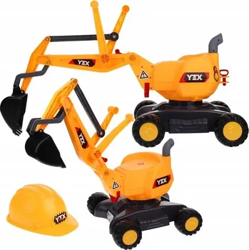 Odrážedlo VELKÝ OTOČNÝ BAGR ODRÁŽEDLO PRO DĚTI K SEZENÍ S POHYBLIVOU LŽÍCÍ