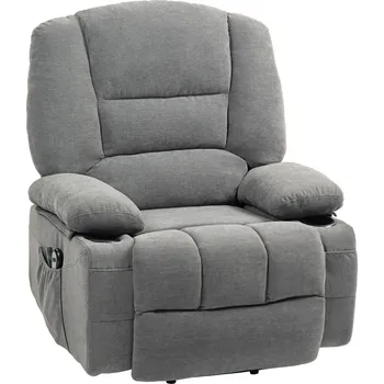 Masážní křeslo HOMCOM Elektrické polohovací křeslo se stojánkem, masážní křeslo s tepelnými funkcemi, 2 dálkové ovladače, měkká pěna