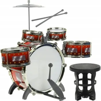 Hudební nástroj pro děti Dětská bicí souprava 5 bubnů 2 činely Hudební nástroj + Stolička