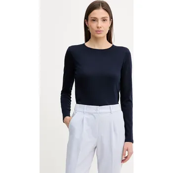 Pánské tričko Bavlněné tričko s dlouhým rukávem United Colors of Benetton 3GA8D10CF námořnická modř 59X, vel. L