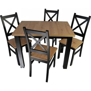 Jídelní set Jídelní sestava 4+1 LABRUM 100x70 cm černá/artisan
