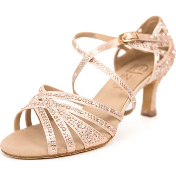 Dámské lodičky Dámské taneční boty Elza - 1055 lososová 6,5 cm Flare Velikost: 40