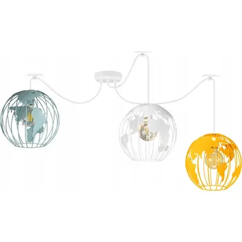 Moderní barevné závěsné stropní svítidlo lustr PAJĄK GLOBUS 3 kolorowy