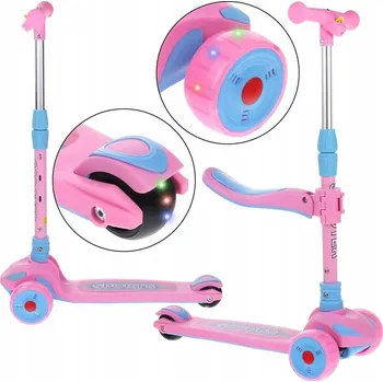 Koloběžka Tříkolová balanční koloběžka 2v1 ODRÁŽEDLO Skládací, svítící kolečka