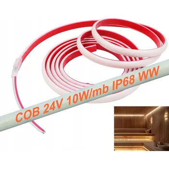 LED páska LED pásek COB 24V 480 diod 3000K 10W/m IP68 5m do sauny, bazénu, jezírka