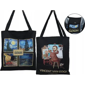 Carmani, taška přes rameno, nákupní taška do 5 kg - VAN GOGH, koláž