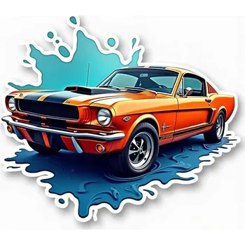 Obraz Nažehlovačka Termo Aplikace Nálepka na Oblečení FORD MUSTANG AUTO KLASIKA