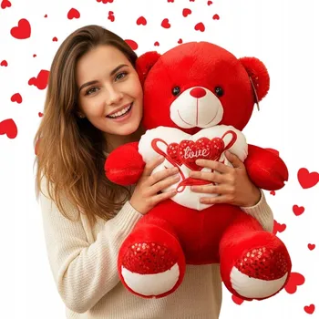 Obraz VELKÝ PLYŠOVÝ MEDVÍDEK DÁREK NA VALENTÝNA PRO DÍVKU