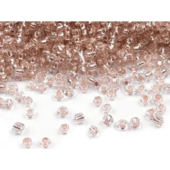 Dětské navlékací korálky Rokajl 12/0 - 2 mm s průtahem, malé, 39A béžová nejsv.