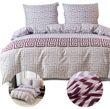 Povlečení Sada povlečení povlečení 160x200 + 2x POVLEČENÍ NA POLŠTÁŘ 70x80 SATÉN GEOMETRICKÝ VZOR