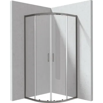 Deante Čtvrtkruhový sprchový kout Funkia 90x90 cm - KYP D099P, titan - bez vaničky