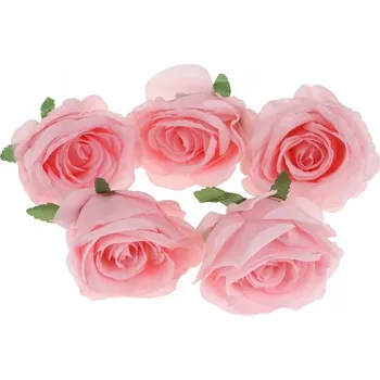 umělá květina RŮŽOVÝ KVĚT K VÝROBĚ UMĚLÉ KVĚTY PRO DEKORACE 5 KS SVĚTLE RŮŽOVÉ