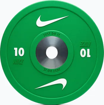 Olympijské bumperové závaží Nike Strength Pro Urethane Bumper Plates 10 kg green/white