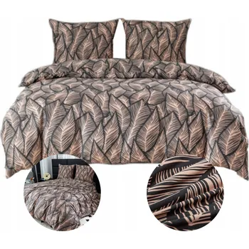 Povlečení Sada povlečení povlečení 160x200 + 2x POVLEČENÍ 70x80 SATÉN BAVLNA LISTY