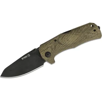 kapesní nůž Lionsteel Solid LockBack ZELENÁ rukojeť Micarta čepel Sleipner ČERNÁ IKBS TM1B CVG