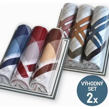 Látkový kapesník ETEX Pánské látkové kapesníky VLNKY II - výhodná sada 2 balení