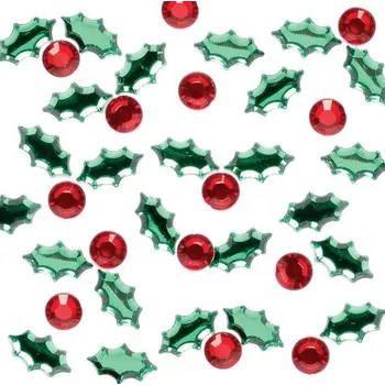 omalovánky Baker Ross FX343 Samolepicí drahokamy s listy a bobulemi - 300 kusů, Vánoční drahokamy pro děti na