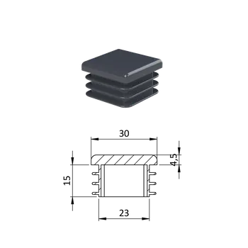 Stavební profil KOVIAN, s.r.o. Krytka plastová 30 x 30 mm, antracit