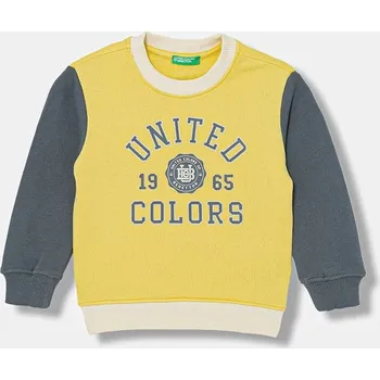 Chlapecká mikina Dětská bavlněná mikina United Colors of Benetton 3J70G10LJ.P.Stagionale žlutá 10X, vel. 116