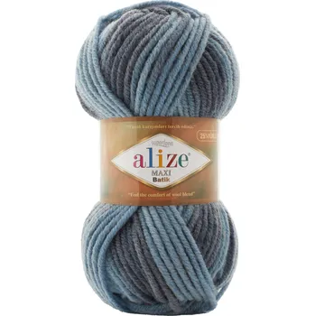 Příze Alize Superlana maxi batik 7785 modro-šedý melír