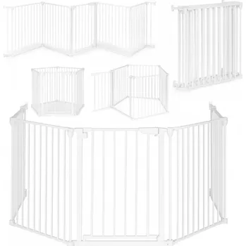 Dětská ohrádka Ohrádka pro děti a zvířata 5 panelů 60 cm kovová bílá