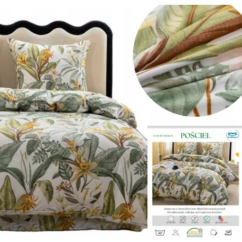 Povlečení Sada povlečení 160x200 bílá, botanická zahrada, květiny, listy