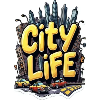 Obraz Nažehlovačka Termo Aplikace Nálepka na Oblečení CITY LIFE MĚSTO NÁPIS