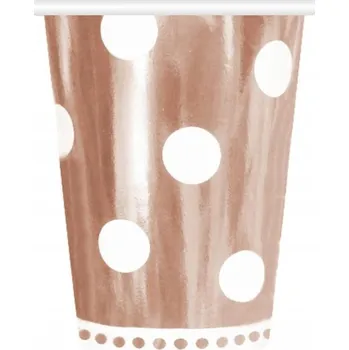 Jednorázové nádobí Papírové kelímky GoDan s puntíky 266ml 6 kusů