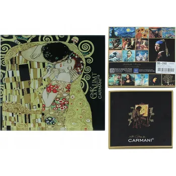 Podložka pod nábytek Carmani, skleněná podložka cca 11,5x11,5 cm - GUSTAV KLIMT/Polibek