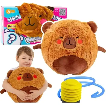 Hopsadlo Skákací míč s plyšovým potahem Kapybara hnědá + pumpička 50 cm