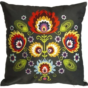 Povlak na polštářek Šedý povlak na polštář s květinovým vzorem