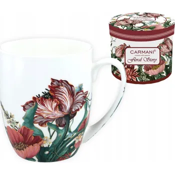 Hrnek Carmani Porcelánový hrnek z kostního porcelánu s květinovým motivem, 380 ml