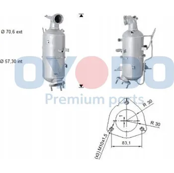 Filtr pevných částic Filtr pevných částic (DPF), výfukový systém Oyodo 20N0154-OYO