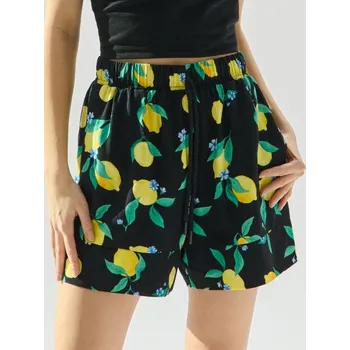 Dámské oblečení Sinsay - Kraťasy s&nbsp;příměsí viskózy - černá - 489AL-99X - 489AL-99X-XXS