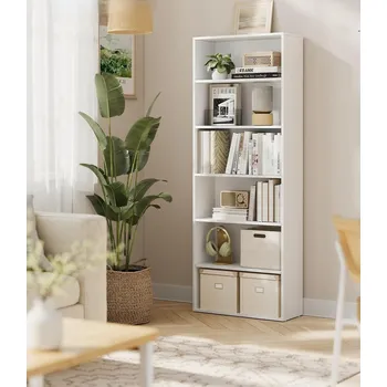 Komoda 6 patrová knihovna 40 x 24 x 178,5 cm | bílá